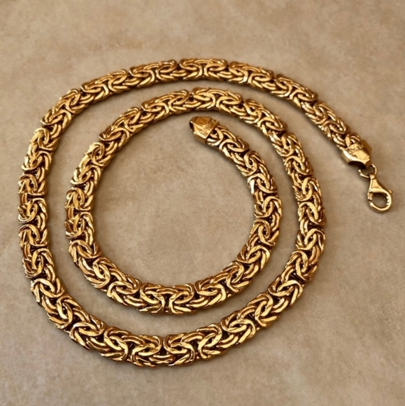 14K Yellow Gold Byzantine 20 Grams Chain Necklace - Picture 4 of 8